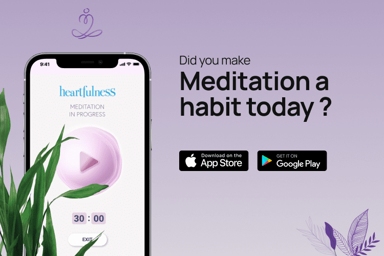 phone with heartfulness app video download screen
