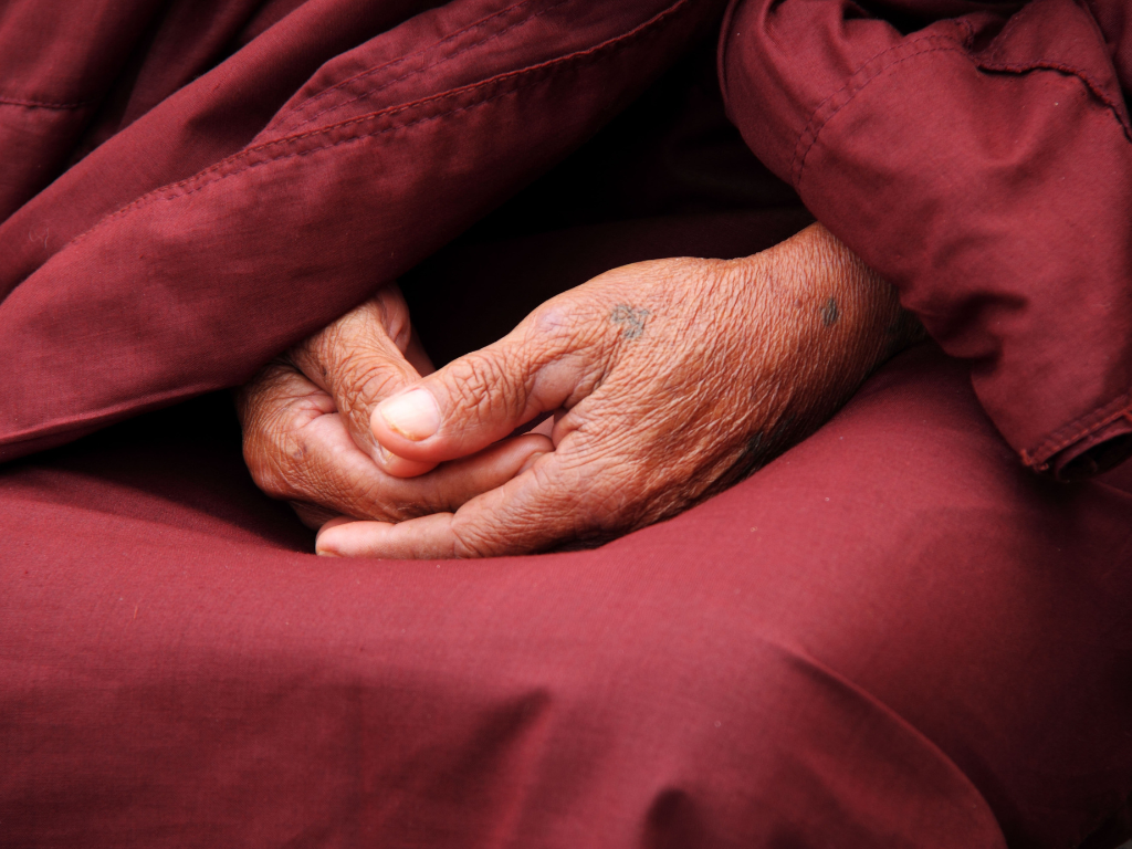 An image of a person practicing Vipassana Meditation